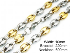 HY Stainless Steel 316L Necklaces Bracelets (Two Tone)- HY55S0258IIC