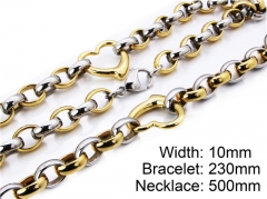 HY Stainless Steel 316L Necklaces Bracelets (Two Tone)- HY39S0250I80