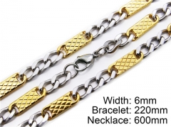 HY Stainless Steel 316L Necklaces Bracelets (Two Tone)- HY55S0006I40