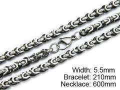 HY Stainless Steel 316L Necklaces Bracelets (Steel Color)-HY55S0128I50