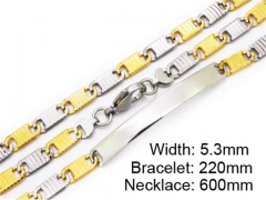 HY Stainless Steel 316L Necklaces Bracelets (Two Tone)- HY55S0179I00