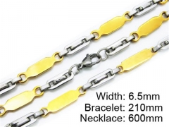 HY Stainless Steel 316L Necklaces Bracelets (Two Tone)- HY55S0158I20