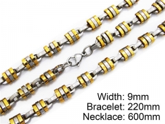 HY Stainless Steel 316L Necklaces Bracelets (Two Tone)- HY55S0017I10