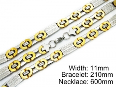 HY Stainless Steel 316L Necklaces Bracelets (Two Tone)- HY55S0071I40