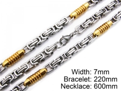 HY Stainless Steel 316L Necklaces Bracelets (Two Tone)- HY55S0001I30