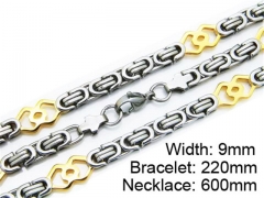 HY Stainless Steel 316L Necklaces Bracelets (Two Tone)- HY55S0155I20