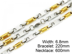 HY Stainless Steel 316L Necklaces Bracelets (Two Tone)- HY55S0062I00