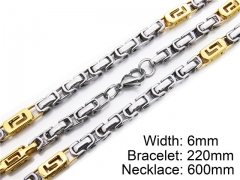 HY Stainless Steel 316L Necklaces Bracelets (Two Tone)- HY55S0009I20