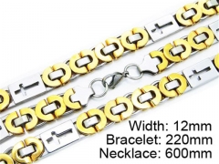 HY Stainless Steel 316L Necklaces Bracelets (Two Tone)- HY55S0163I40