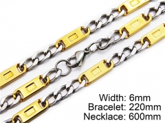 HY Stainless Steel 316L Necklaces Bracelets (Two Tone)- HY55S0007I40