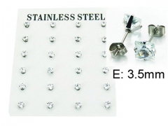 HY Stainless Steel 316L Small Crystal Stud-HY21E0021NI