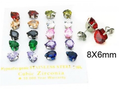 HY Stainless Steel 316L Small Crystal Stud-HY25E0696JSD