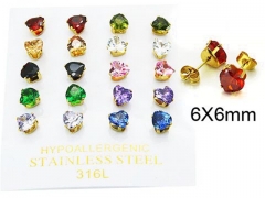 HY Stainless Steel 316L Small Crystal Stud-HY25E0702JOZ