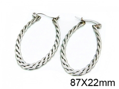 HY Stainless Steel 316L Snap Post Hoop Earrings-HY64E0252KZ