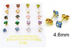 HY Stainless Steel 316L Small Crystal Stud-HY25E0639ISS