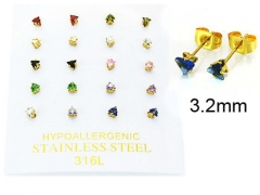 HY Stainless Steel 316L Small Crystal Stud-HY25E0670IJD