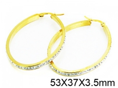 HY Stainless Steel 316L Crystal Hoop Earrings-HY58E1082MX