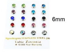 HY Stainless Steel 316L Small Crystal Stud-HY25E0662JDD
