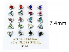HY Stainless Steel 316L Small Crystal Stud-HY25E0656JCS