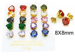 HY Stainless Steel 316L Small Crystal Stud-HY25E0699KJG