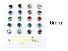 HY Stainless Steel 316L Small Crystal Stud-HY25E0660JSS