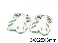 HY Stainless Steel 316L Bear Earrings-HY64E0079HMS