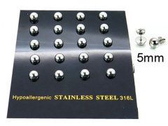 HY Stainless Steel 316L Ball Earrings-HY30E1446HWW