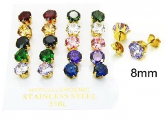 HY Stainless Steel 316L Small Crystal Stud-HY25E0704JOY