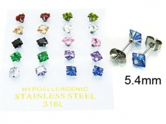 HY Stainless Steel 316L Small Crystal Stud-HY25E0640ITT