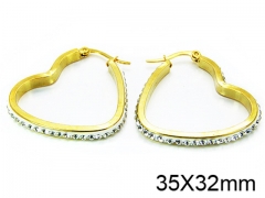 HY Stainless Steel 316L Crystal Hoop Earrings-HY58E0543LLA