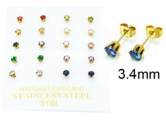 HY Stainless Steel 316L Small Crystal Stud-HY25E0664HNC