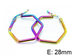 HY Stainless Steel 316L Snap Post Hoop Earrings-HY60E0224HI