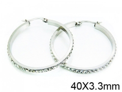 HY Stainless Steel 316L Crystal Hoop Earrings-HY58E1005LA