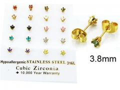 HY Stainless Steel 316L Small Crystal Stud-HY25E0643IJS