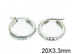 HY Stainless Steel 316L Crystal Hoop Earrings-HY58E1001JG