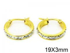 HY Stainless Steel 316L Crystal Hoop Earrings-HY58E0578KR