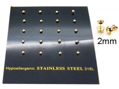 HY Stainless Steel 316L Ball Earrings-HY30E1439HOS