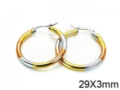 HY Stainless Steel 316L Snap Post Hoop Earrings-HY58E0775LE