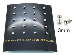HY Stainless Steel 316L Ball Earrings-HY30E1440HXX