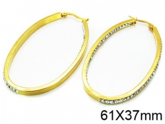 HY Stainless Steel 316L Crystal Hoop Earrings-HY58E0524HHS