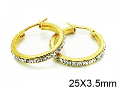 HY Stainless Steel 316L Crystal Hoop Earrings-HY58E0745LR