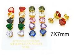 HY Stainless Steel 316L Small Crystal Stud-HY25E0700JOT