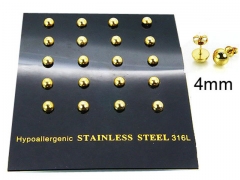 HY Stainless Steel 316L Ball Earrings-HY30E1444HOC