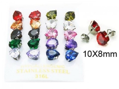 HY Stainless Steel 316L Small Crystal Stud-HY25E0692KXX