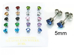 HY Stainless Steel 316L Small Crystal Stud-HY25E0669IWW