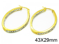 HY Stainless Steel 316L Crystal Hoop Earrings-HY58E0526PA