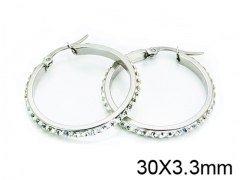HY Stainless Steel 316L Crystal Hoop Earrings-HY58E1003KA