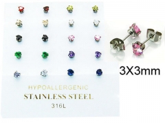 HY Stainless Steel 316L Small Crystal Stud-HY25E0623HOD