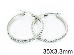 HY Stainless Steel 316L Crystal Hoop Earrings-HY58E1004KL