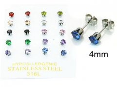 HY Stainless Steel 316L Small Crystal Stud-HY25E0667HLC